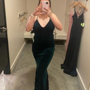 velvet backless dress